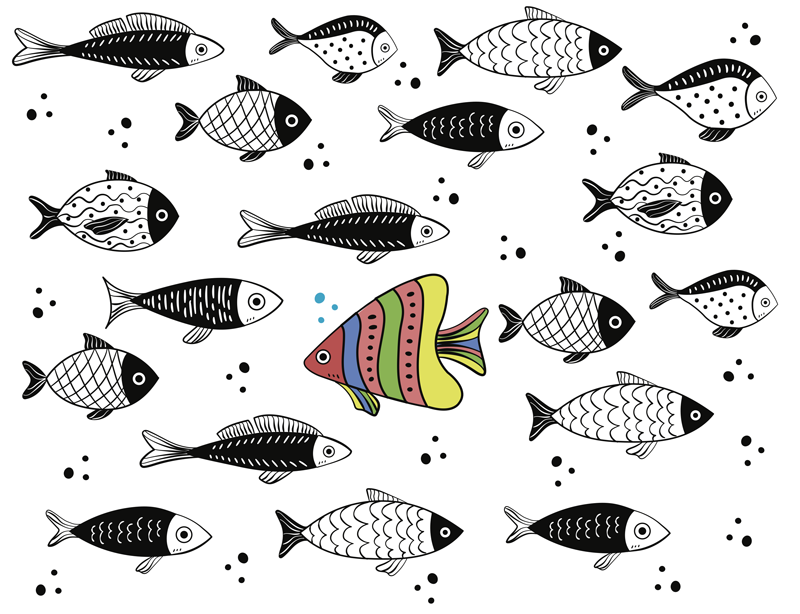 Fish Pattern animal vinyl carpet - TenStickers