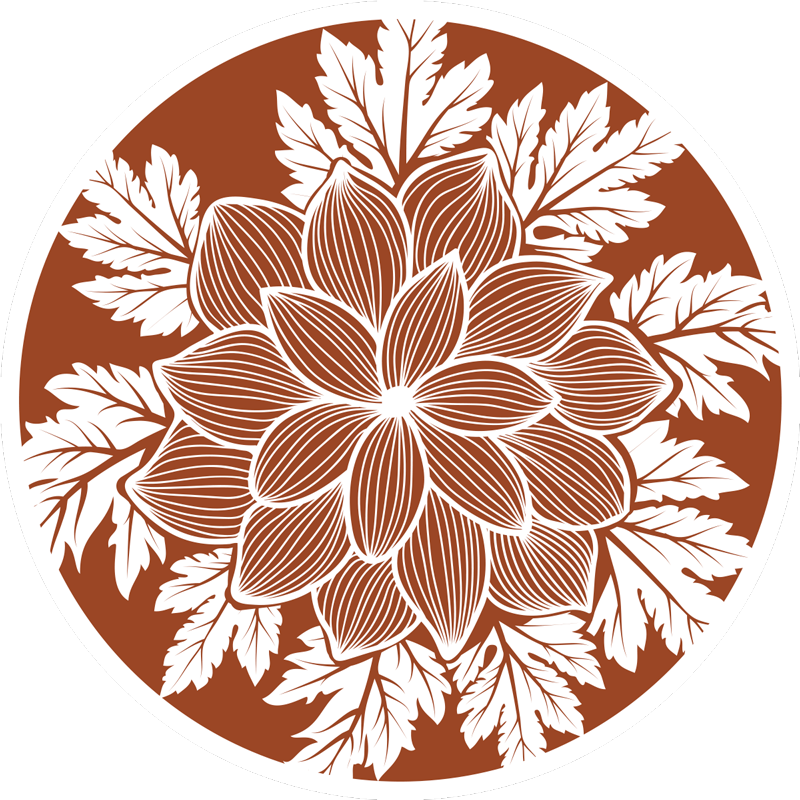 Botanical Motif Centerpiece floral vinyl carpet - TenStickers