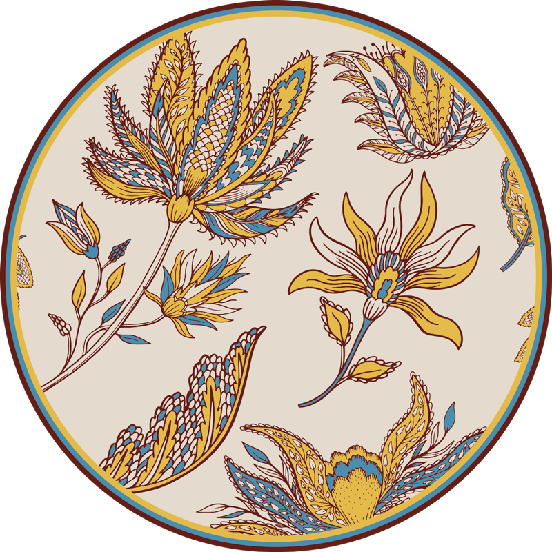 Exquisite Botanical Grace floral vinyl carpet - TenStickers