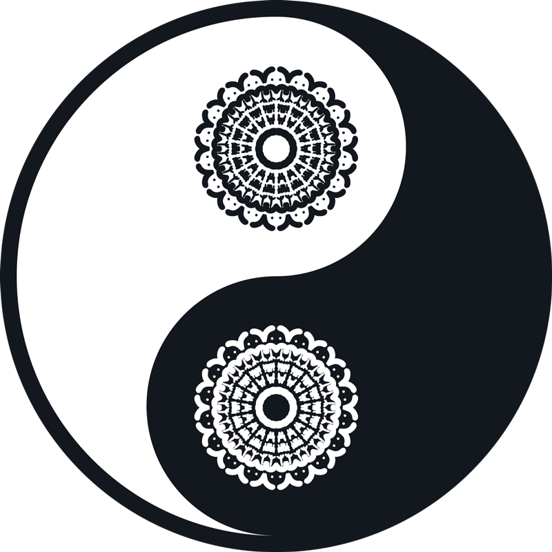 Yin Yang Circle mandala vinyl carpet - TenStickers