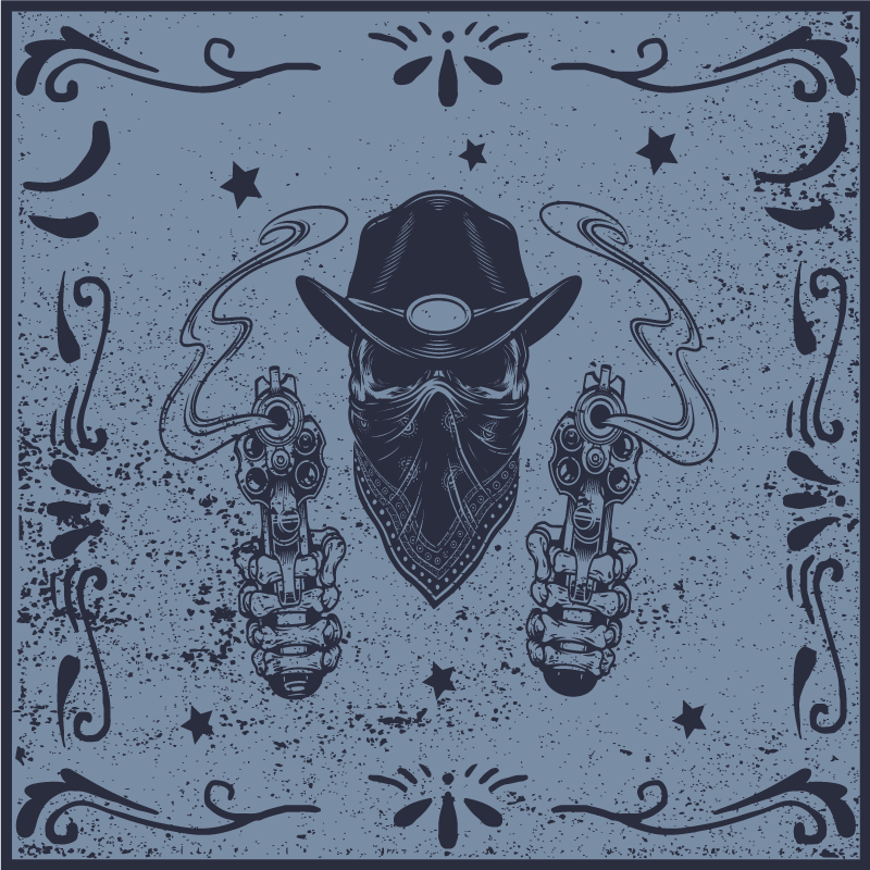 Cowboy Duel Imagery game vinyl carpet - TenStickers