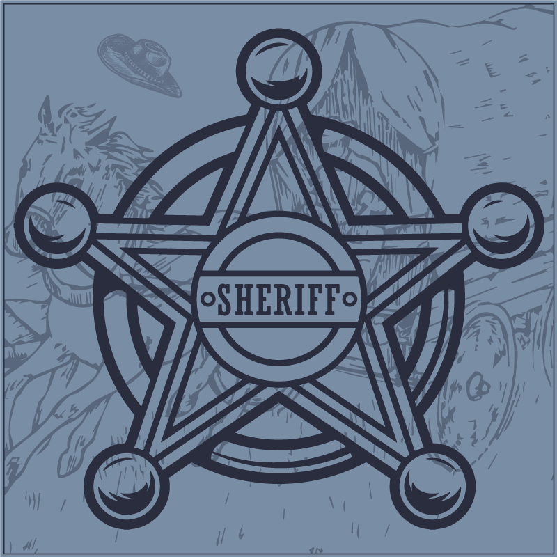 Sheriff Badge Emblem game vinyl carpet - TenStickers