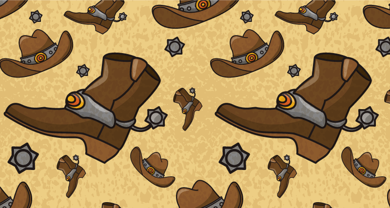 Cowboy Boot Motif animal vinyl carpet - TenStickers