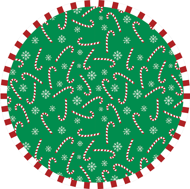 Candy Cane Circle Christmas vinyl carpet - TenStickers