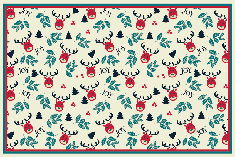 Festive Reindeer Pattern Christmas vinyl carpet - TenStickers