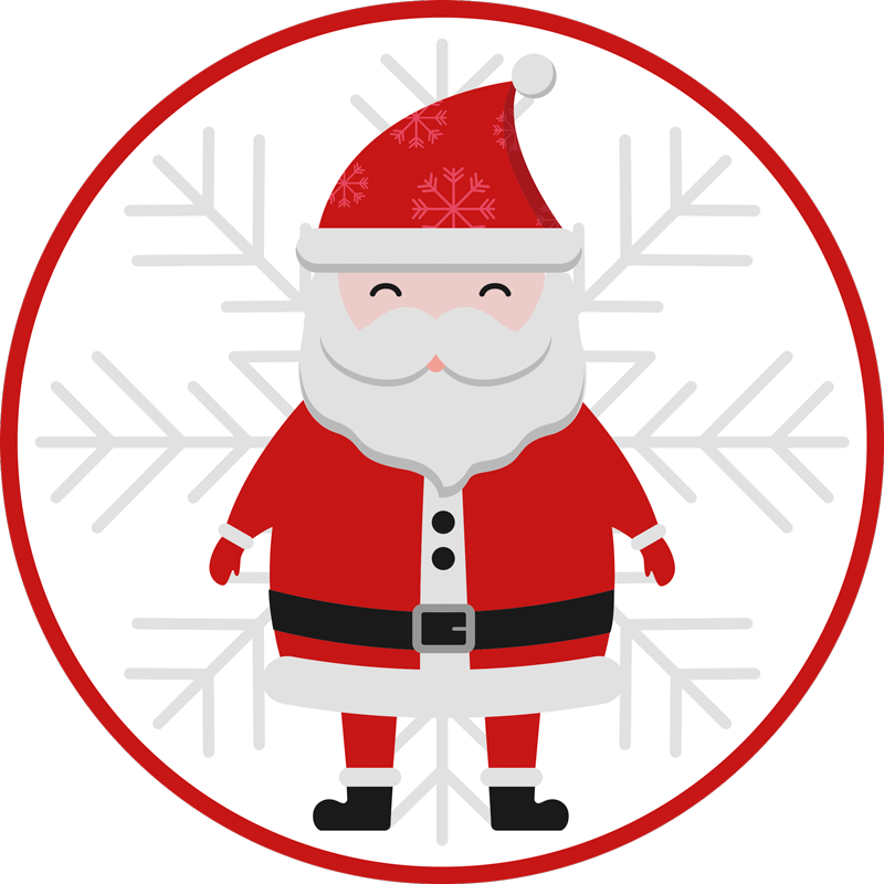 Santa Claus Circle Christmas vinyl carpet - TenStickers