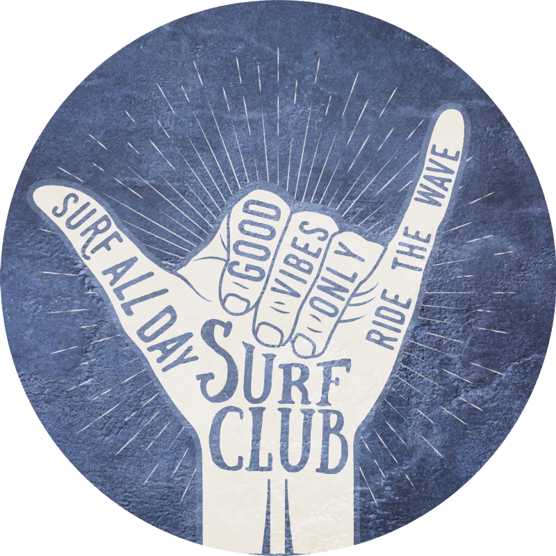 Surf Club Emblem custom vinyl carpet - TenStickers