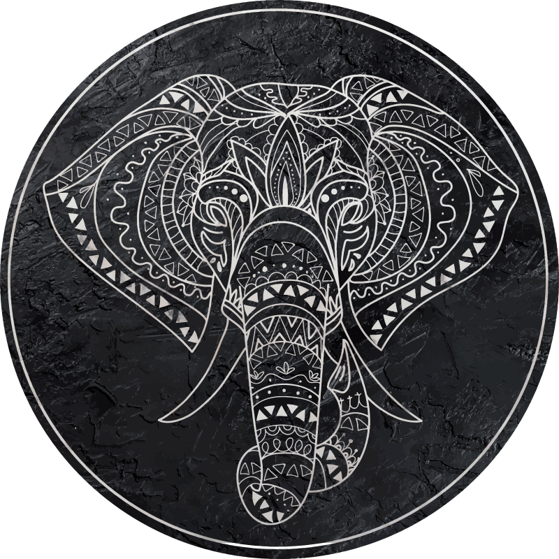 Mandala elephant mandala vinyl carpet - TenStickers