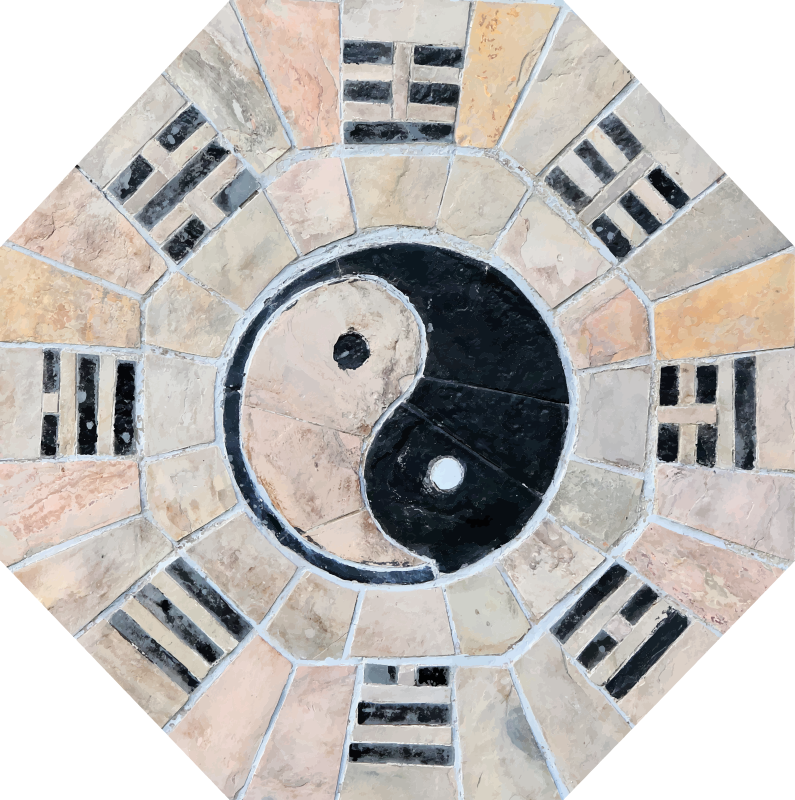 Yin Yang Montage mosaic vinyl carpet - TenStickers