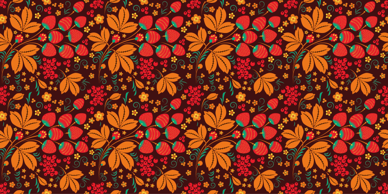 Floral vinyl carpet with autumn floral designs - TenStickers
