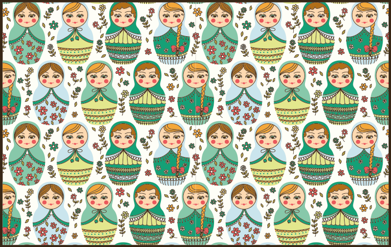 Russian Doll Motif bedroom vinyl carpet - TenStickers