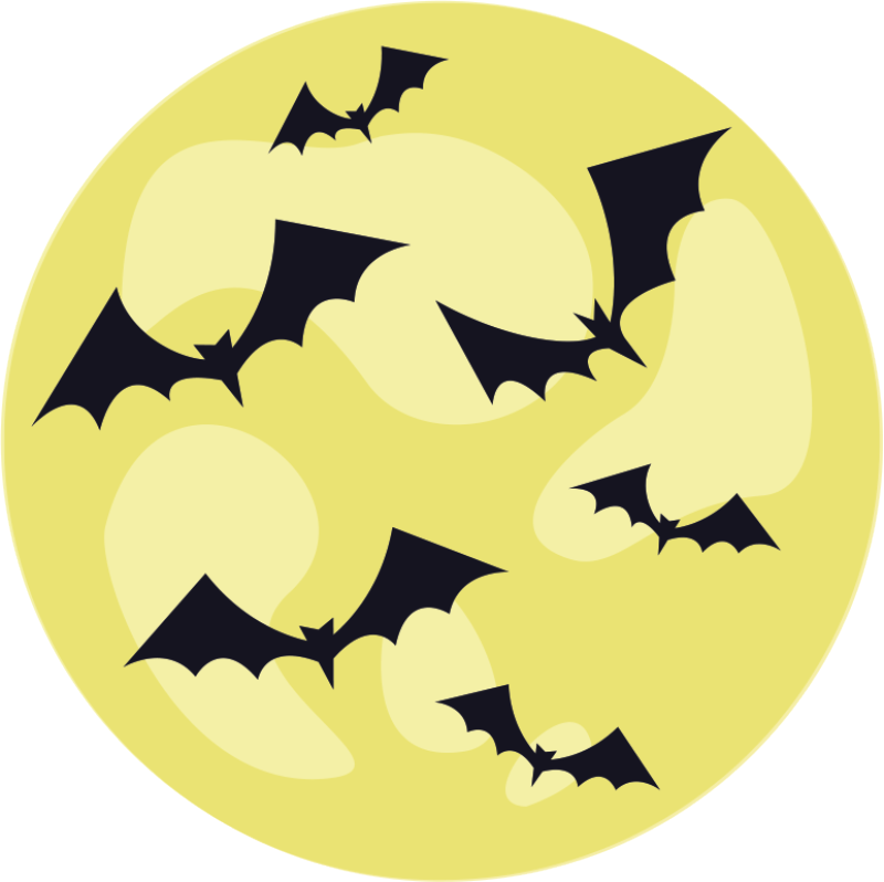 Nocturnal Bats Circle halloween vinyl carpet - TenStickers