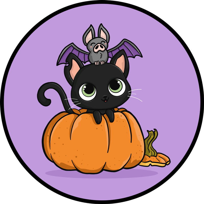 Halloween vinyl carpet bat cat design - TenStickers