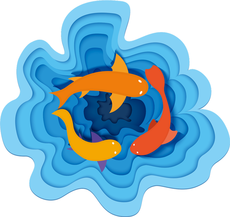 Aquatic Koi Pattern animal vinyl carpet - TenStickers