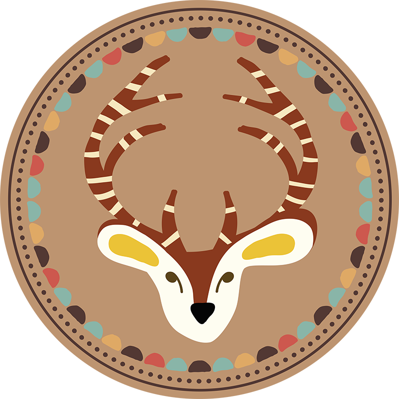 Circular Deer Motif kids vinyl carpet - TenStickers