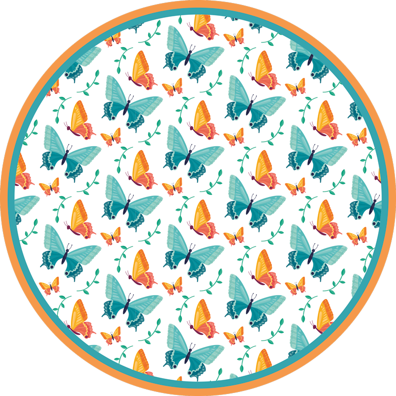 Butterfly Circular Design nursery vinyl carpet - TenStickers