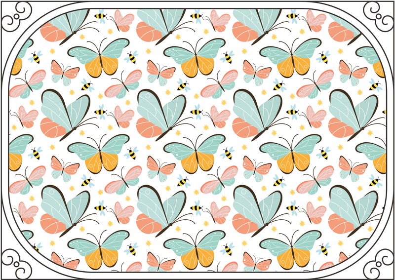 Butterfly Playground kids vinyl carpet - TenStickers