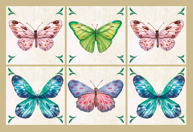 Butterfly Illustration animal vinyl carpet - TenStickers