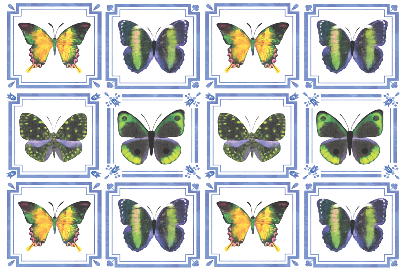 Butterfly Pattern animal vinyl carpet - TenStickers