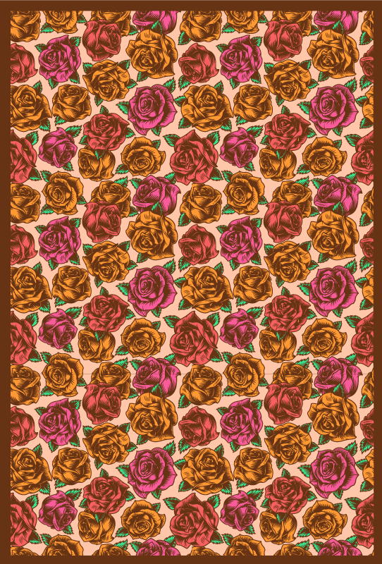 Rose Patterned floral vinyl carpet - TenStickers