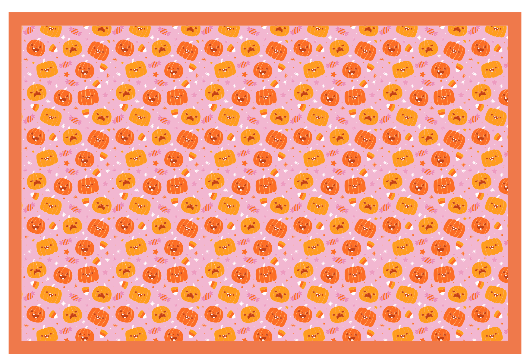 Pumpkin Motif Spread halloween vinyl carpet - TenStickers