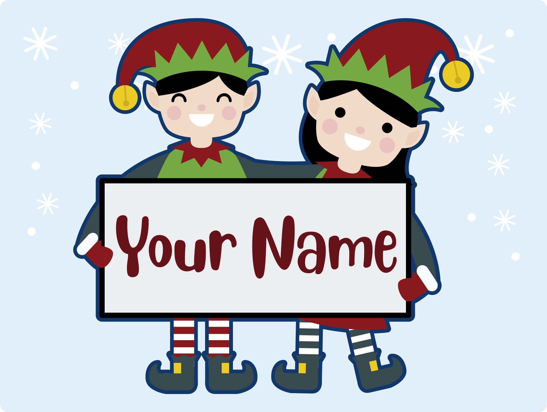 Personalized Elves custom vinyl carpet - TenStickers