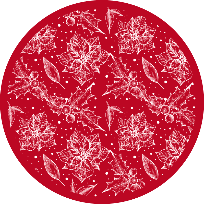 Seasonal Poinsettia Motif Christmas vinyl carpet - TenStickers