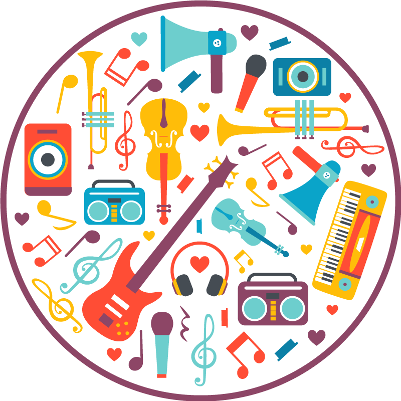 Musical Playtime Circle kids vinyl carpet - TenStickers