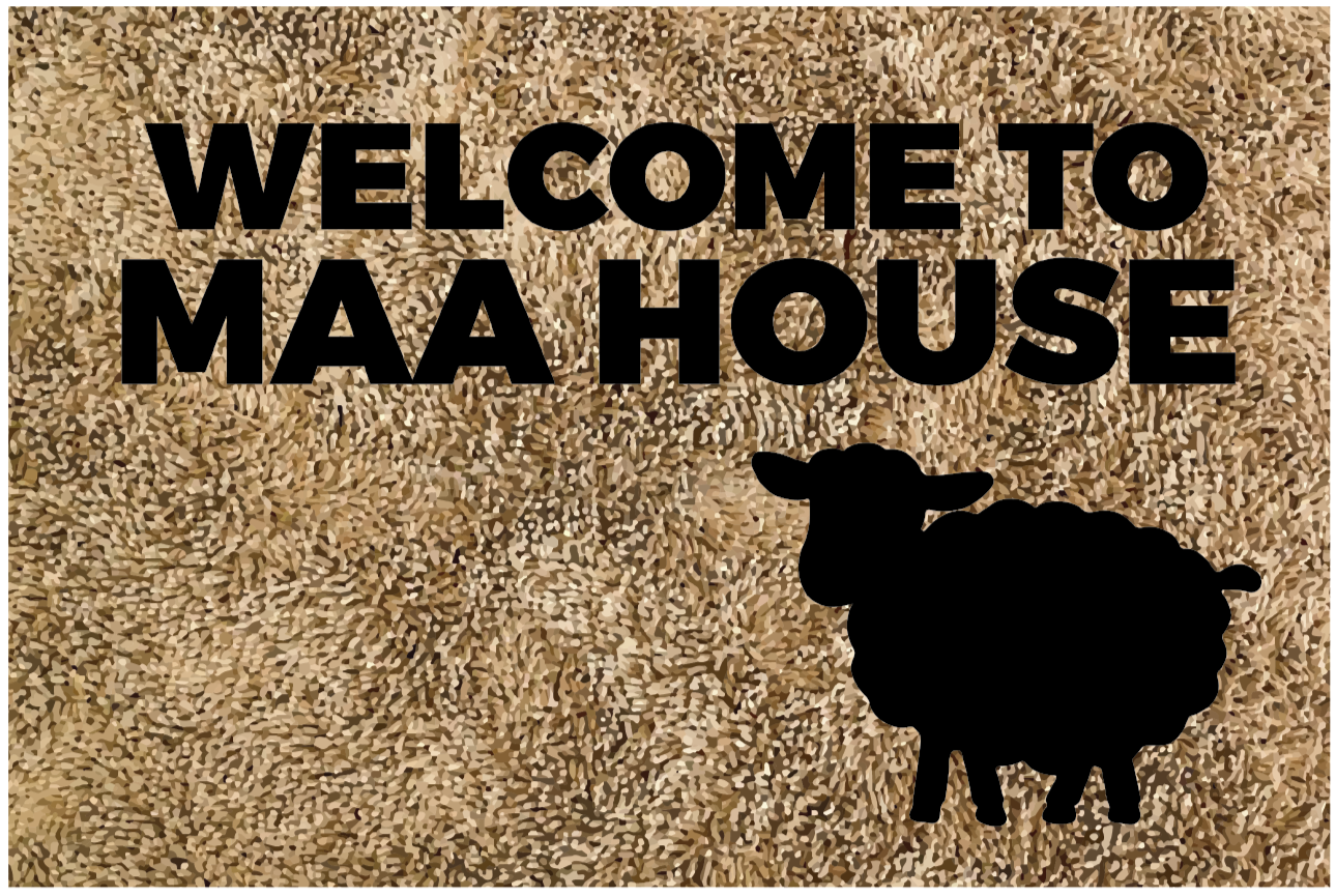 WELCOME MAA HOUSE custom vinyl carpet - TenStickers