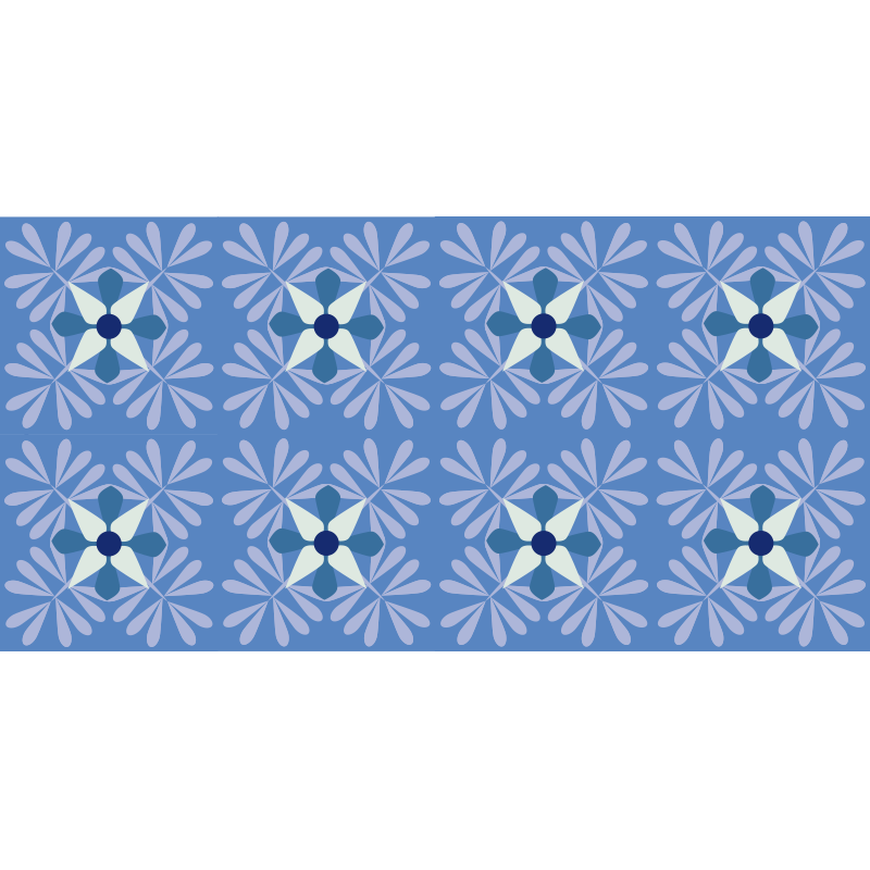 Floral vinyl carpet with floral symmetry design - TenStickers
