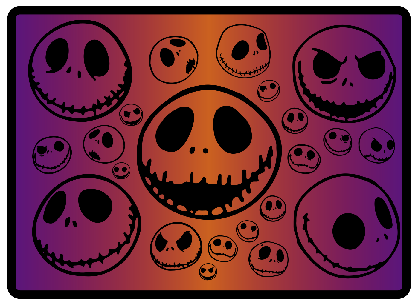 Spooky Skulls Pattern halloween vinyl carpet - TenStickers