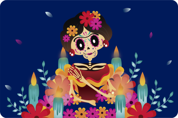 Festive Skeleton halloween vinyl carpet - TenStickers