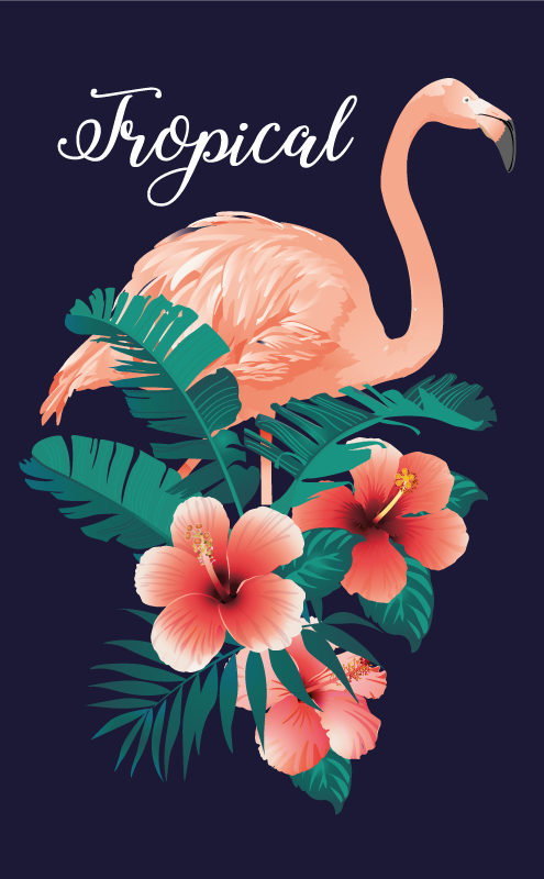 Tropical Flamingo animal vinyl carpet - TenStickers