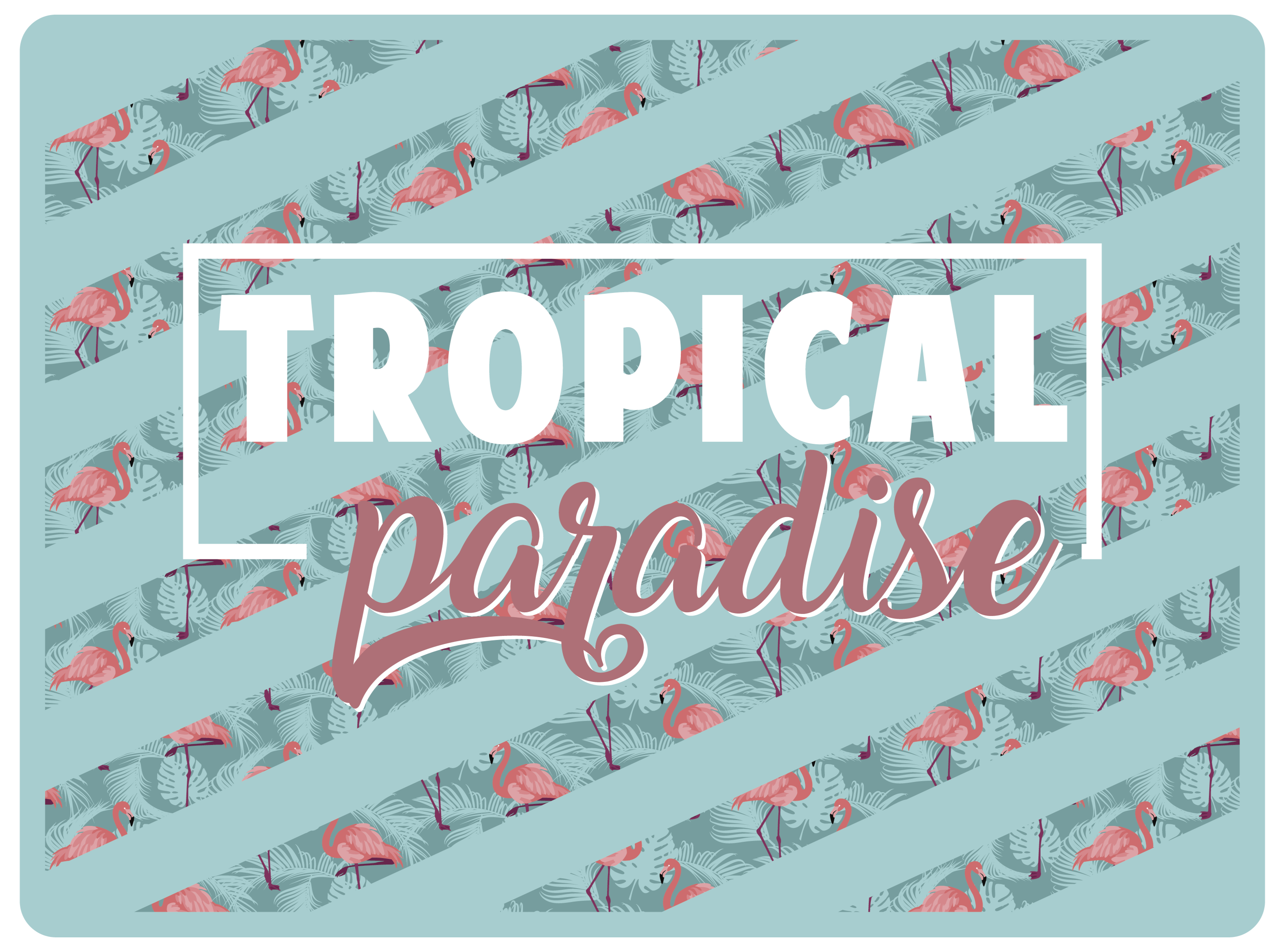 Tropical Paradise Text animal vinyl carpet - TenStickers
