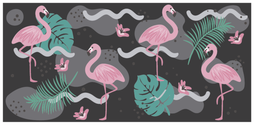 Tropical Flamingo Pattern animal vinyl carpet - TenStickers