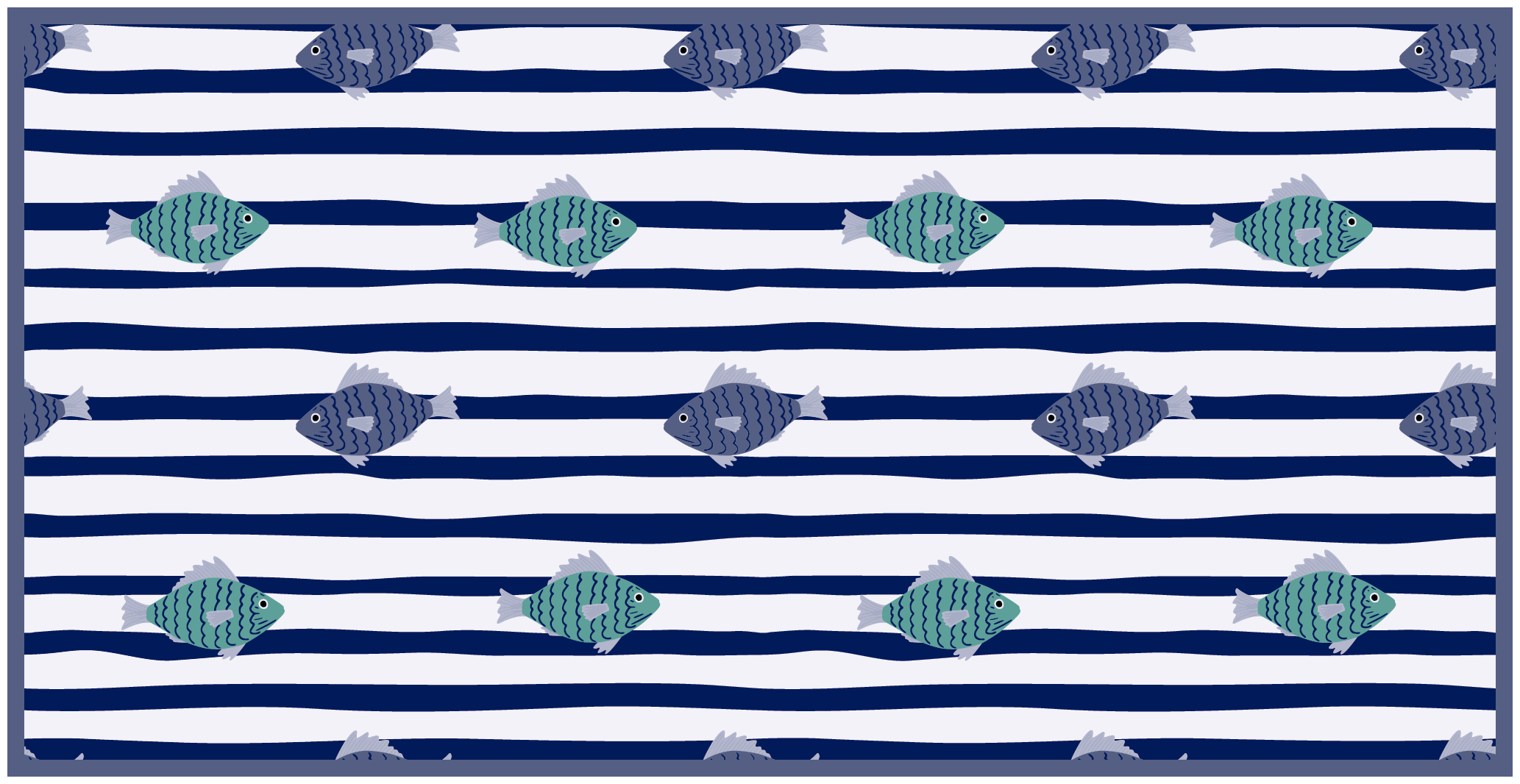 Striped Fish Pattern animal vinyl carpet - TenStickers
