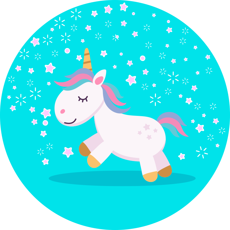 Unicorn Illustration kids vinyl carpet - TenStickers