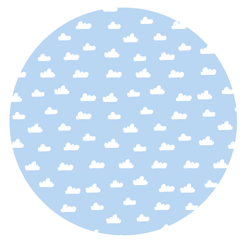Cloudy Sky Circle kids vinyl carpet - TenStickers