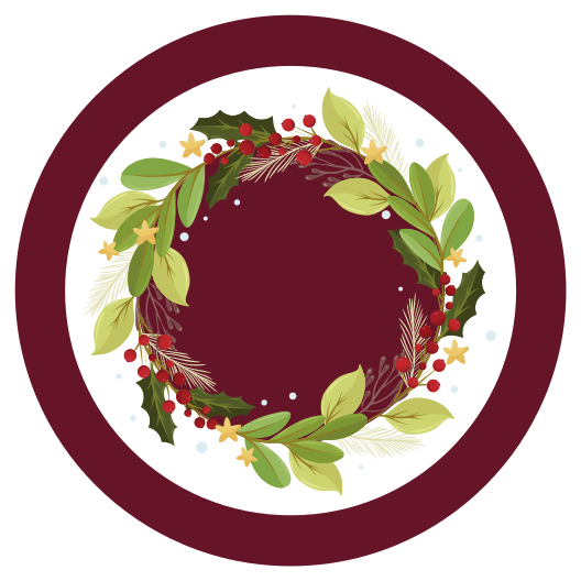 Festive Wreath Circle Christmas vinyl carpet - TenStickers