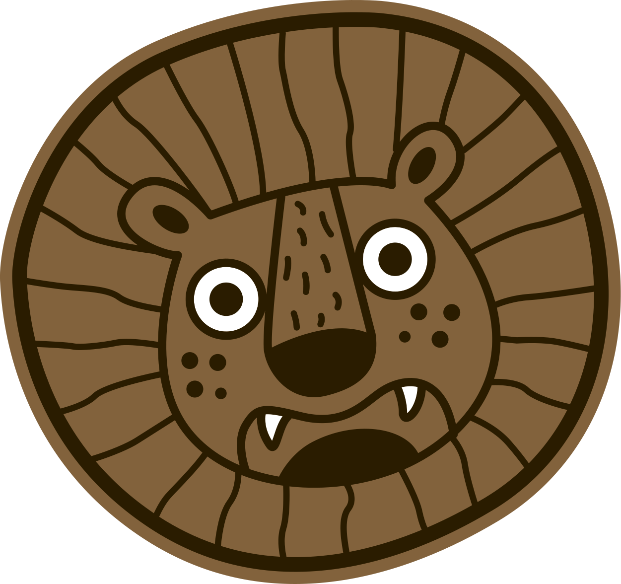 Lion Cartoon Circle kids vinyl carpet - TenStickers