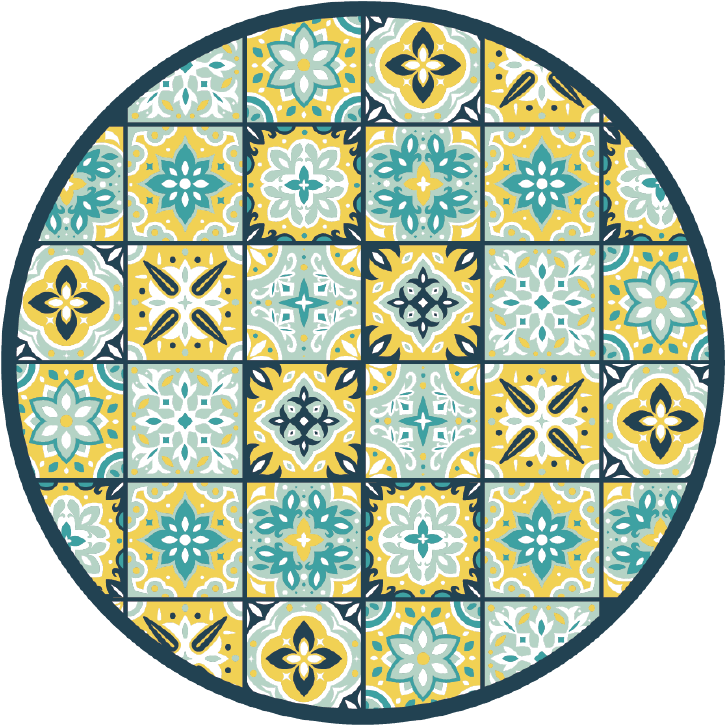 Mosaic vinyl carpet circular mosaic design - TenStickers
