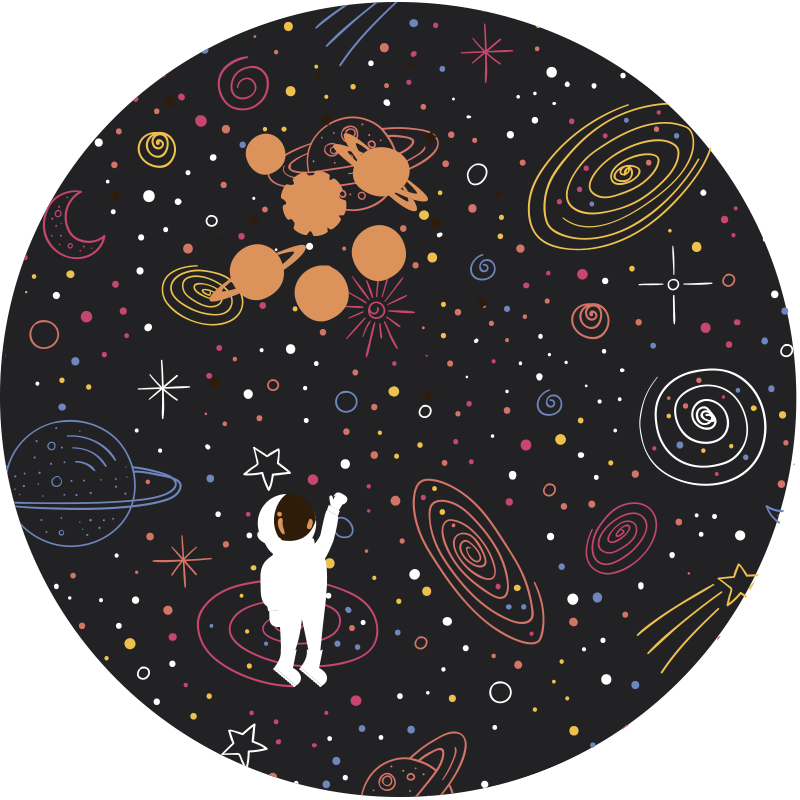 Space Exploration Motif kids vinyl carpet - TenStickers