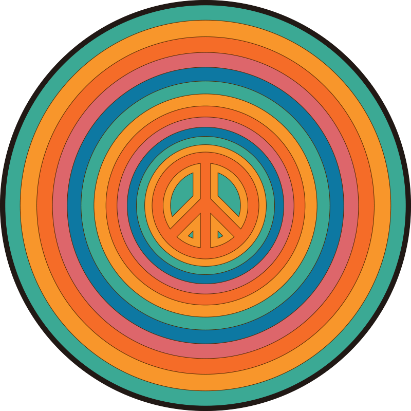 Colorful Peace Symbol teen vinyl carpet - TenStickers