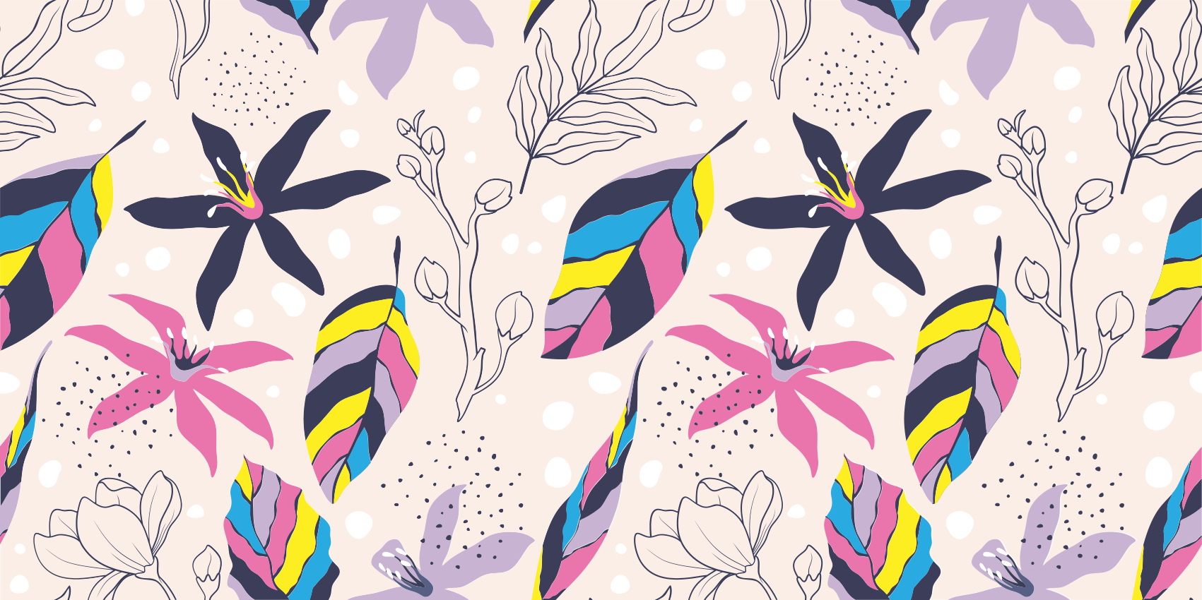 Floral fantasy floral vinyl carpet - TenStickers