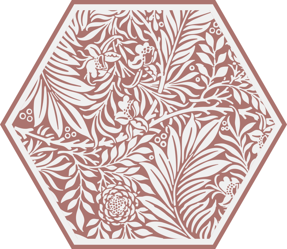 Botanical Balance Hexagon floral vinyl carpet - TenStickers