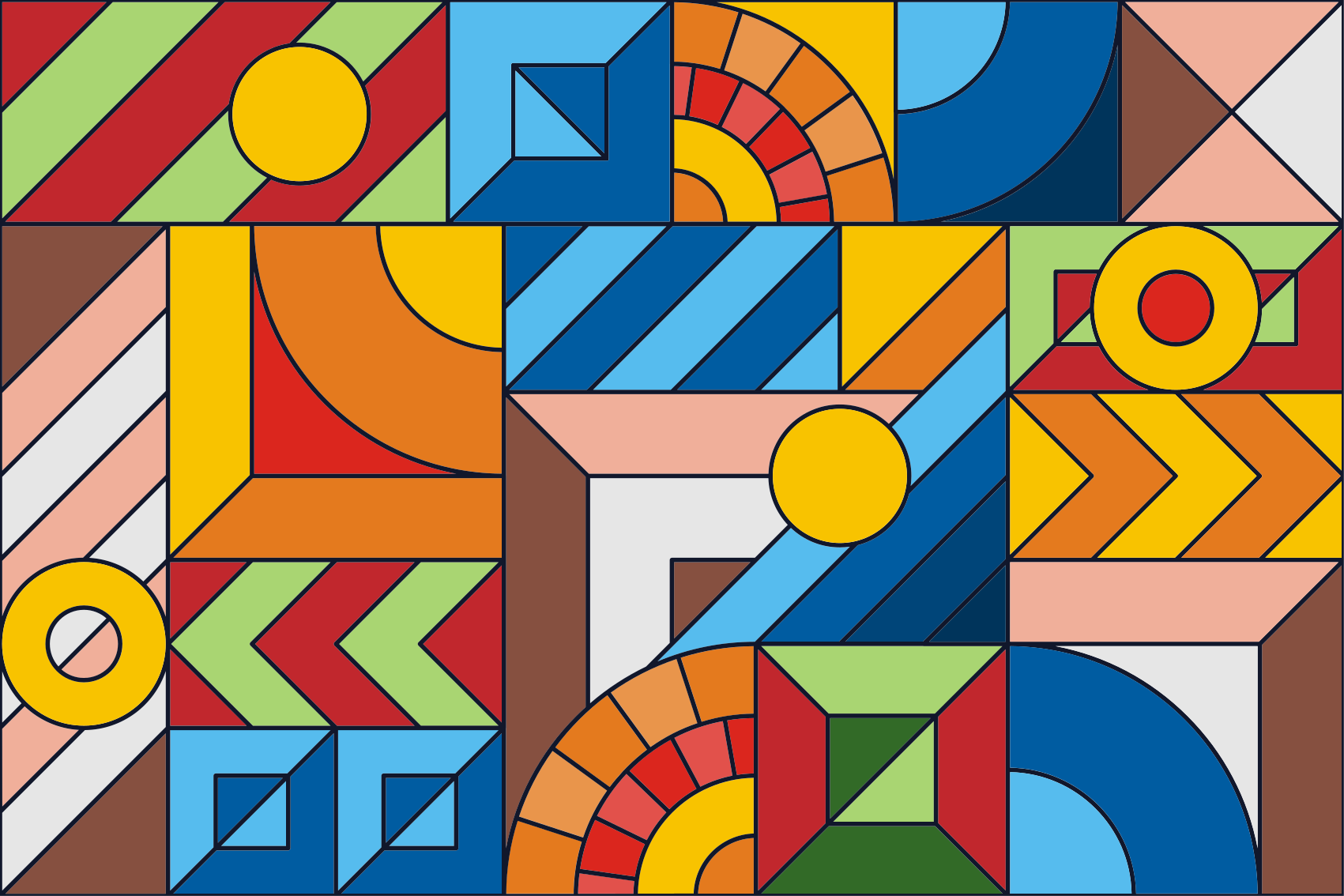 Abstract Geometrics geometric vinyl carpet - TenStickers