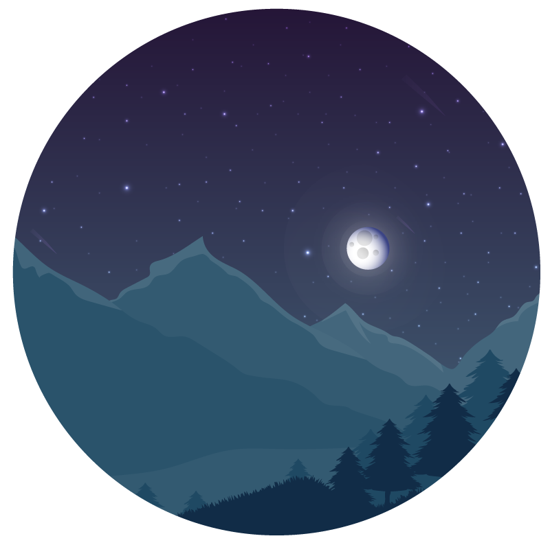 Mountainous Nightfall nature vinyl carpet - TenStickers