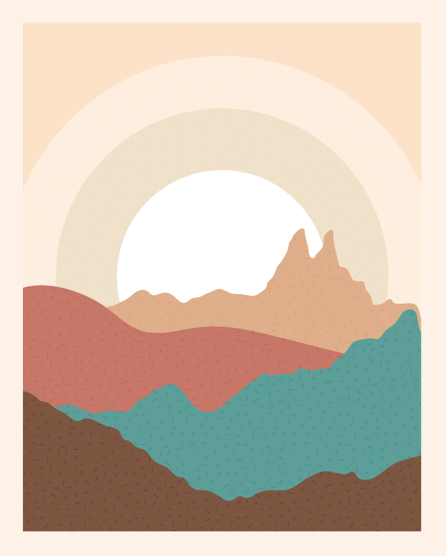 Abstract Mountain Layers nature vinyl carpet - TenStickers