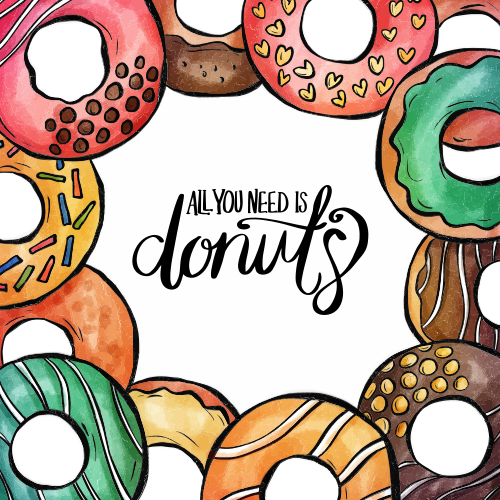 Need Donuts Design custom vinyl carpet - TenStickers