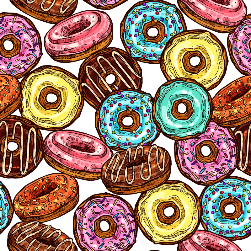 Colorful Donut Collection kids vinyl carpet - TenStickers